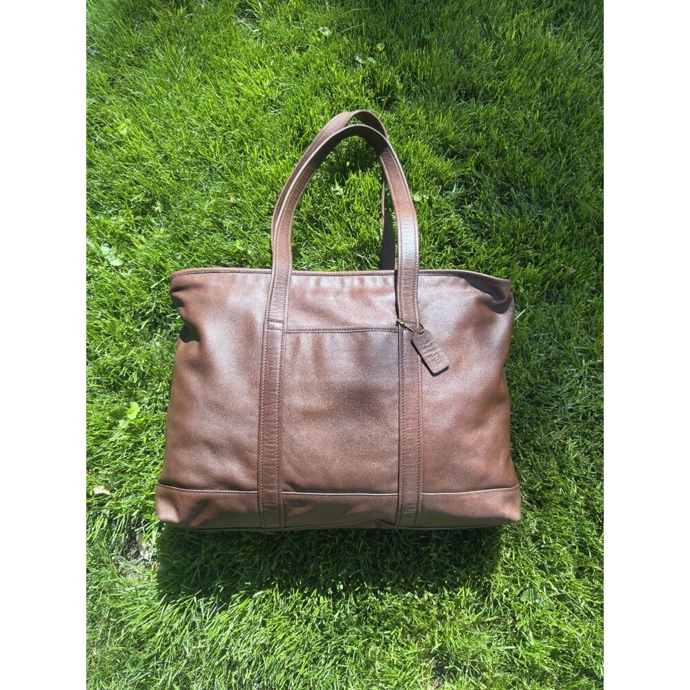 Vintage COACH Business Tote 9400 Mahogany Leather Bag Laptop Shopper Zip READ